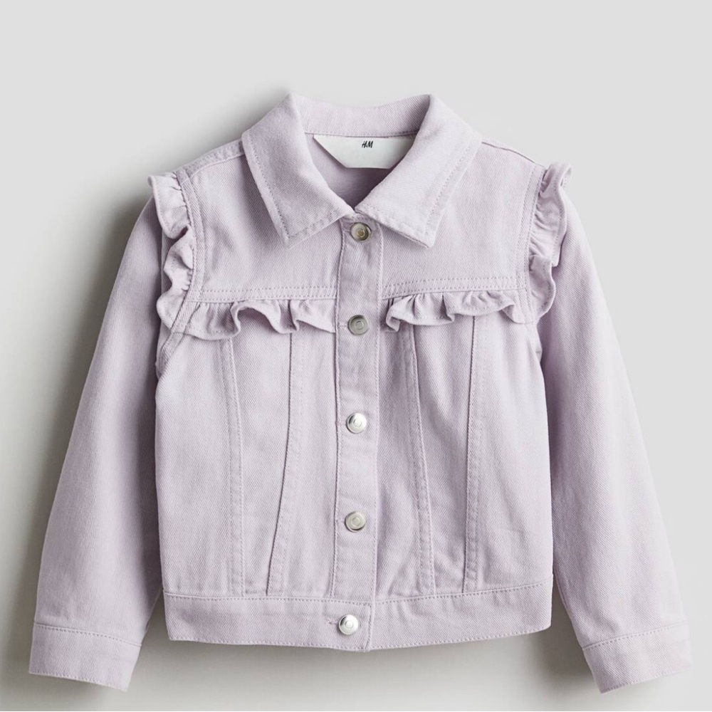 H&M Girls’ Ruffle-Trimmed Twill Jacket